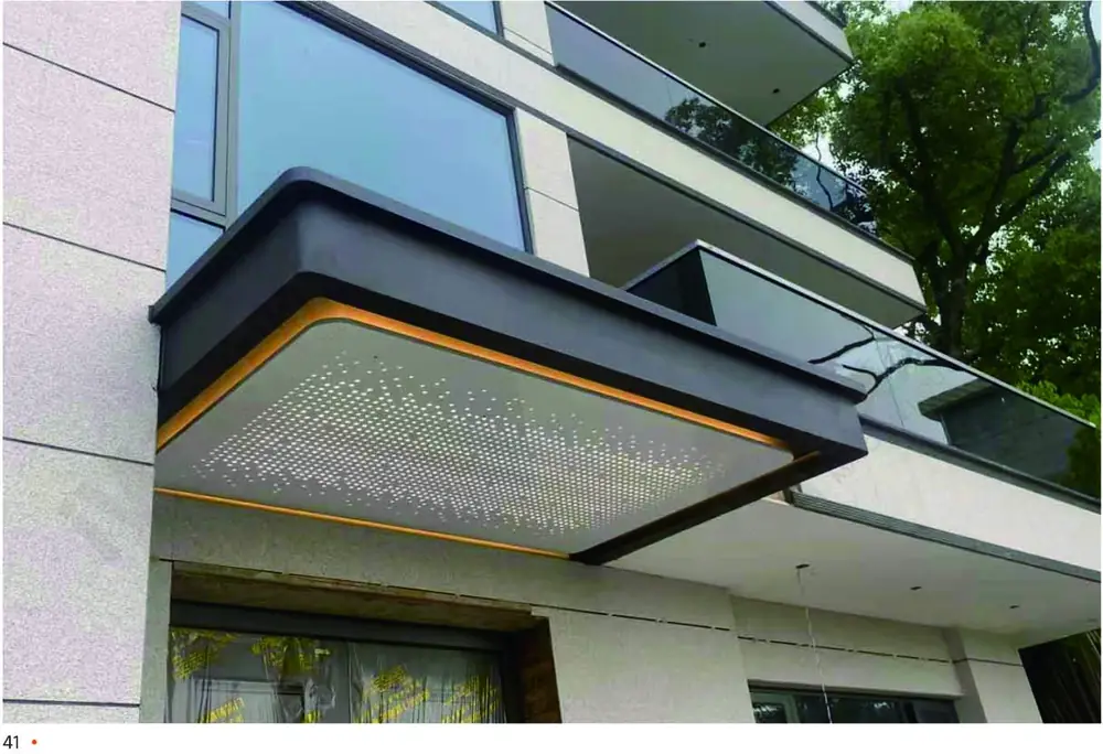 PC铝合金雨棚大跨度悬挑-雨棚系列（二）-细节图-佛山名美铝业