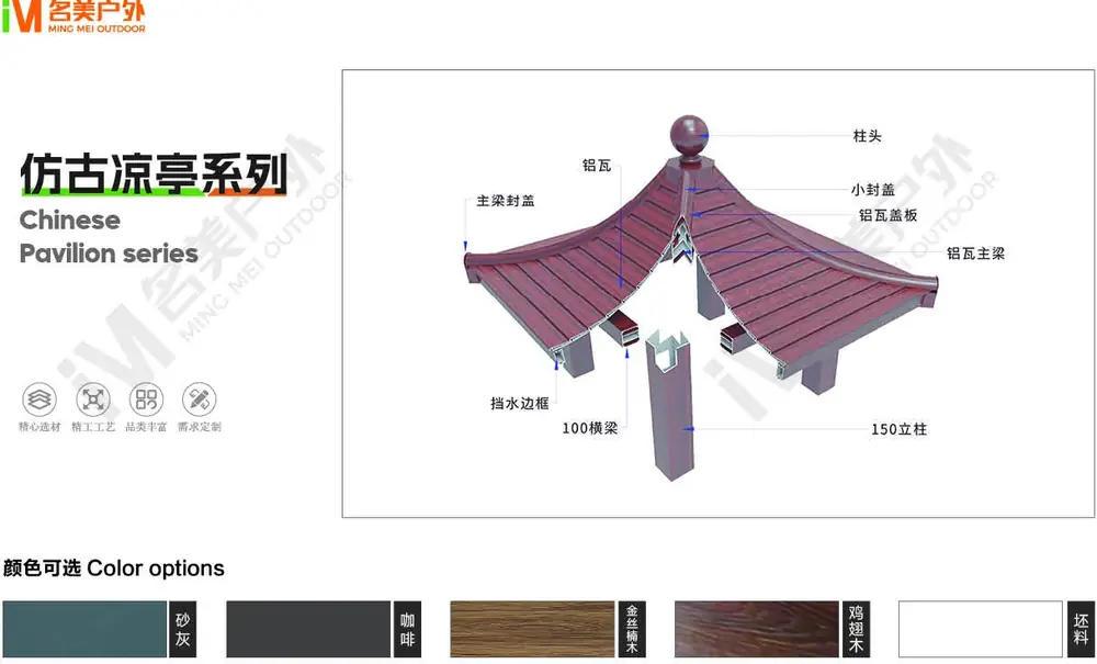 仿古铝合金凉亭-仿古凉亭系列-细节图-佛山名美铝业